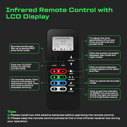 LED Aquarium Light with Remote, IP67 Waterproof Freshwater Planted Grow Light, Full Spectrum Fish Tank Light with Timer, Dimmable RGB+W, Upgrade Appearance, High Performance (48-57inch) - size: 48-57inch