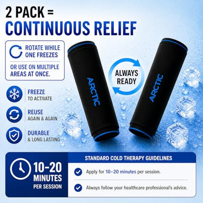 2 Pack - Premium Cold Therapy Compression Ice Sleeve, Knee Ice Pack Wrap for Injuries, Elbow, Quad & Hamstring Relief, Flexible & Reusable Cold Wrap Recovery for Meniscus, ACL, MCL, Ice & Heat Therapy - size: Small (2 Pack)