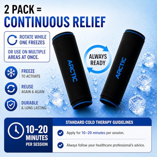 2 Pack | Premium Elbow Ice Pack Wrap & Knee Ice Pack Wrap - Ice Sleeves, Reusable Gel Ice Wrap, Elbow Cold Compression, (Large) - size: Large (2 Pack)