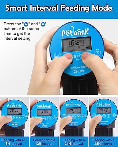 Automatic Fish Feeder for Aquarium - Rechargeable Fish Food Auto Dispenser Vacation Turtle Feeder with USB Charger Cable，LCD Screen, Customized Schedule (Blue) - color: Blue