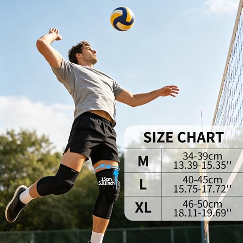 Volleyball Knee Pad for Women Men, Non-Slip and Thickening Anti-Collision Sports Protection Knee Pad, Elastic & Breathable Knee Brace Ideal for Mountain Bike Skateboard Volleyball(Knee Pads,Medium) - size: Knee Pads(Medium)