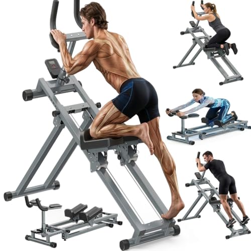 Crawling Training Machine Noiseless Spine Twist Stretch Trainer Home Gym Exercise Machine with Adjustable Hand Grips LED Display Knee Support & Steel Frame Full Body Low-Impact Cardio 400Lbs Capacity