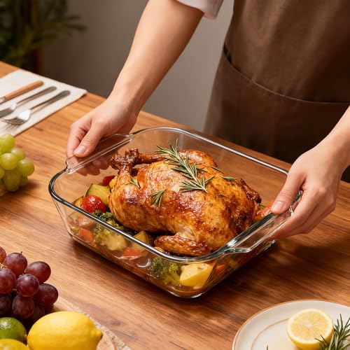 6"x6" Baking Pan, Square Baking Dishes 2 Pack Glass Bakeware Dish For Casserole Lasagna Brownie, Perfect for Reheating Individual Portions in Oven, Microwave or Air Fryer - size: Medium-Square