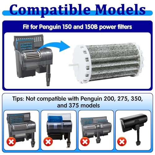 4PCS PRBW150B Bio-Wheel Aquarium Filter Compatible with Marine-Land Penguin 150B, Aquarium Filter Replacement for Hanging Filter for Assembly Bio-Wheel 150 Fish Tank