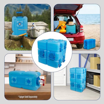 WaterBrick International WaterBrick Water Storage Containers for Emergency Water Storage | 6-Pack of Stackable 3.5 Gallon Water Container Bricks | Food-Grade HDPE Plastic | BPA-Free | STD Blue