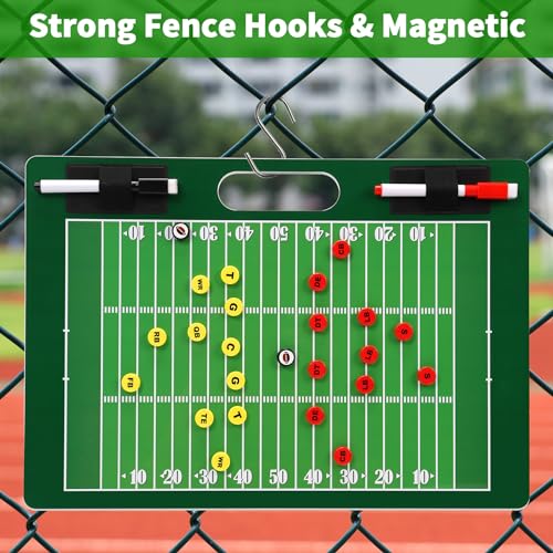 R2Depot Magnetic Coach Marker Boards, Dry Erase Double-Sided Coach Lineup Clipboard, Coaches Gift, Fit for Basketball, Football, Soccer, Baseball - style: Football