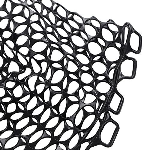 OUKENS Fishing Net, 14.9in x 12.6in Black Rubber Replacement Fish Nets, Deepened Soft Flexible Foldable Fishing Landing Mesh Without Handle for Angler Freshwater Saltwater