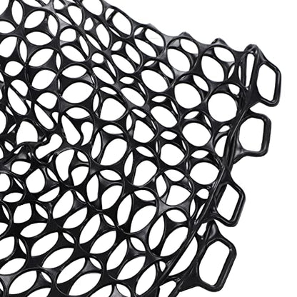 OUKENS Fishing Net, 14.9in x 12.6in Black Rubber Replacement Fish Nets, Deepened Soft Flexible Foldable Fishing Landing Mesh Without Handle for Angler Freshwater Saltwater