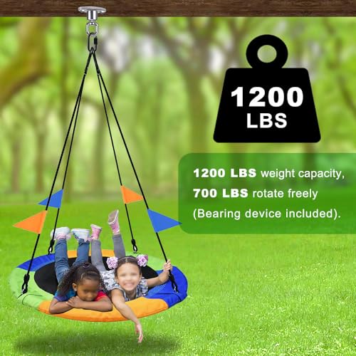 SELEWARE Tire Swing Swivel Hanger, Heavy Duty Swing Hook, 1200 LB Capacity | Silent Ball Bearing Rotation, Reduces Twisting, Ideal for Swings, Hammock Chairs, Punching Bags and Playground Sets - color: Ball Bearing Swing Hanger, 1 Pack