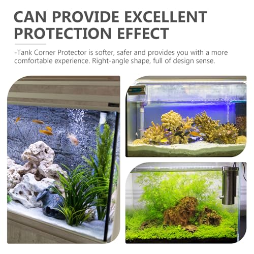 YARNOW 6pcs Black Silicone Fish Tank Corner Protectors Anti-Collision Bumpers Pet Carrier Edge Guards Medium Size Safety Bumper for Aquarium and Home Use