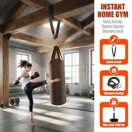 Heavy Bag Strap Hanger - Heavy Duty Punching Bag Hanger Strap Mount - Boxing Bag Hanging Strap