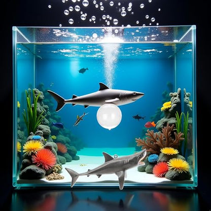 1 Pc Floating Shark Ornament - Adjustable Aquarium Shark Animal Decor | Aquarium Floating Shark Ornaments Thematic Ornaments Suitable for Aquarium All Kinds of Fish Tank and Home, Shark Pool Décor