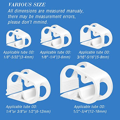 Plastic Clamps, 1/8"-5/32" Tube OD Shut Off Hose Clamp Water Flow Control Tube Clip Pipe for Beer and Infusion Bottles (Pack of 2) - size: Mini-1/8“-5/32”