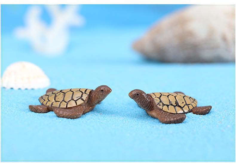EMiEN 6pcs Simulated Sea Turtle,Resin Figurine, for Micro Landscape Decorations,Fairy Gardens,Fish Tank Decoration