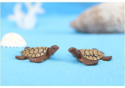 EMiEN 6pcs Simulated Sea Turtle,Resin Figurine, for Micro Landscape Decorations,Fairy Gardens,Fish Tank Decoration