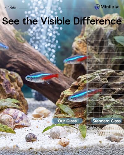 7 Gallon Clear Glass Fish Tank, Aquarium Fish Bowl Ultra Clear Rimless Design for Betta Goldfish Snails Shrimp Aquatic Planting - color: Transparent, size: 7 Gallon