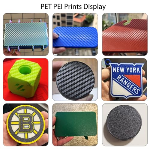 3D Printer PET+PEI Build Plate 257x257mm for Bambu Lab X2D/P2S/X1/X1C/X1E/P1P/P1S/A1 3D Printer, Smooth PET+Textured PEI Spring Steel Build Plate,Double Sided Flexible Sheet Removable Platform - color: Smooth PET+Textured PEI