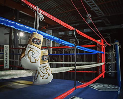 RIVAL Boxing RS100 Professional Lace-Up Sparring Gloves, Handcrafted with Super-Rich Microfiber PU, Ergonomically Designed to Perfectly Fit Your Hand - color: Red/Silver, size: 14 oz.