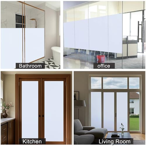 White Thickened Total Blackout Window Film, Sun Heat Blocking Privacy Cover for Glass, Removable Opaque Sun Blocking Heat Control Room Home Day Sleep Light Blocker 17.7"x118" - color: White, size: 17.5" x 118"