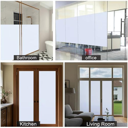 White Thickened Total Blackout Window Film, Sun Heat Blocking Privacy Cover for Glass, Removable Opaque Sun Blocking Heat Control Room Home Day Sleep Light Blocker 17.7"x118" - color: White, size: 17.5" x 118"
