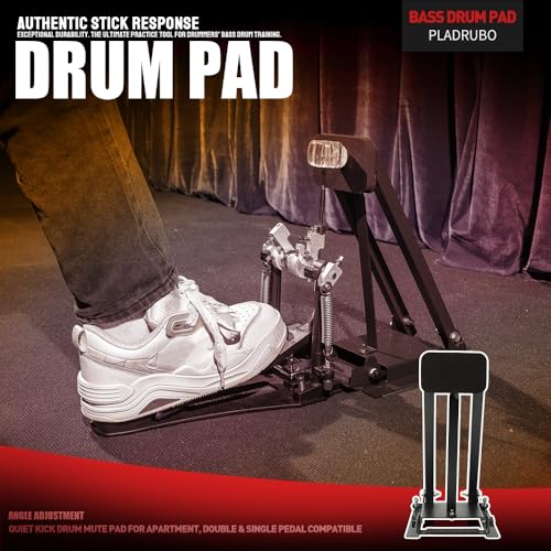 PALDRUBO Bass Drum Practice Pad – Foldable Kick Pedal Training Pad with High-Density Rubber for Realistic Rebound and Silent Practice