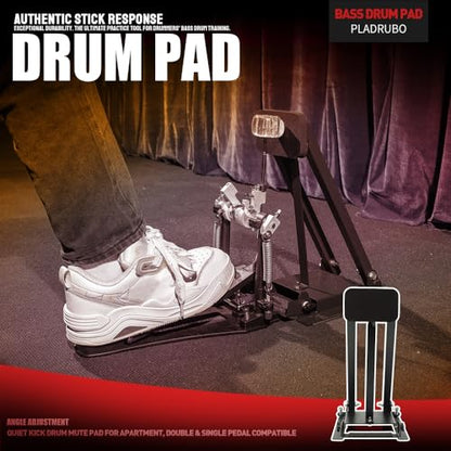 PALDRUBO Bass Drum Practice Pad – Foldable Kick Pedal Training Pad with High-Density Rubber for Realistic Rebound and Silent Practice