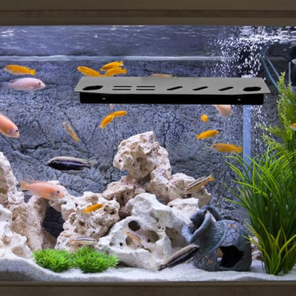 FRCOLOR Aquarium Tool Holder Organizer Rust-Proof Black Stainless Steel Rack for Fish Tank Tweezers Aquascaping Maintenance