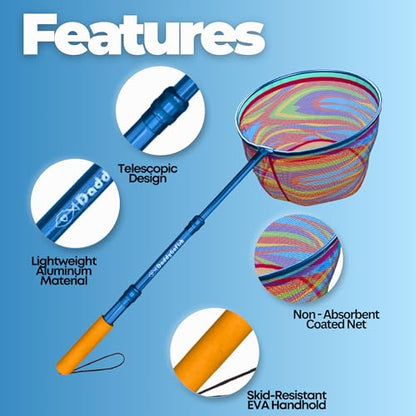 Kids Fishing Net - Extendable Telescopic Landing Net for Boy Girl Children Catching Small Fish Crab Shrimp Minnow Dragonfly Beach Pier Lake River Ocean - color: Style 1 (2 Pack, Blue + Blue)