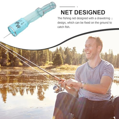 POPETPOP Portable Nylon Fishing Net Mesh Bag, 25x1.5m Double-Ring Fish Storage Net for Freshwater and Saltwater Fishing, Foldable Fish Catcher with Sturdy Nano Nylon Material for Outdoor