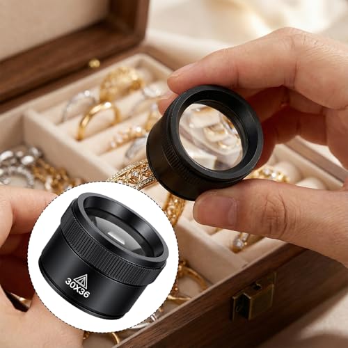 Magnifying Glass Professional Jewelry Loupe 30X Portable Pocket Reading Magnifier Magnifier Optics Loupes Loop Microscope Magnifying Glass Lens Mini Desk Magnifiers for Jeweler Stamps Maps Antique