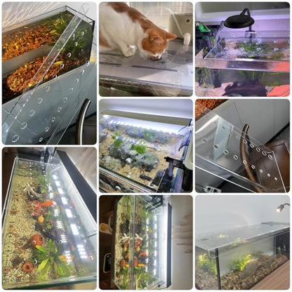 LZMZMQ Custom Size Aquarium Lid, Clear Acrylic Sheet Fish Tank Canopy, Home Outdoor Porch Anti-Fish Jump Cover, Avoid Cat Catching Fish, Top Mount(L60xW40cm/23.6x15.7in) - size: L60xW40cm/23.6x15.7in