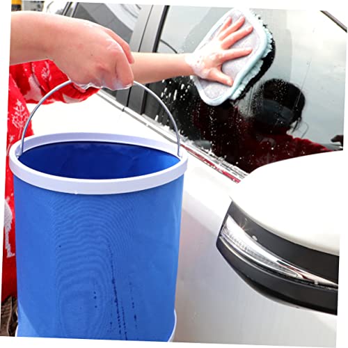 ABOOFAN 11L Portable Folding Water Bucket Multi-Functional Collapsible Outdoor Container for Car Washing Fishing and Camping Space-Saving Design Handle