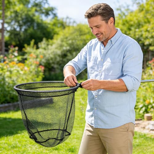40-50cm Diameter Replacement Netting for Fishing, Heavy Duty Landing Net Head, Nylon Mesh Bag with A Diameter for Landing Nets, Fishing Accessories