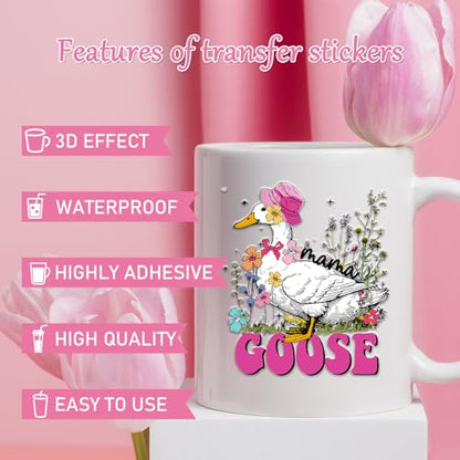 UV DTF Cup Wrap - 30 Pcs Mama UV DTF Stickers for 16 OZ, Mother's Day Flower Waterproof UVDTF Transfer Decals for Cups Glasses Mug DIY Crafts - style: Mama