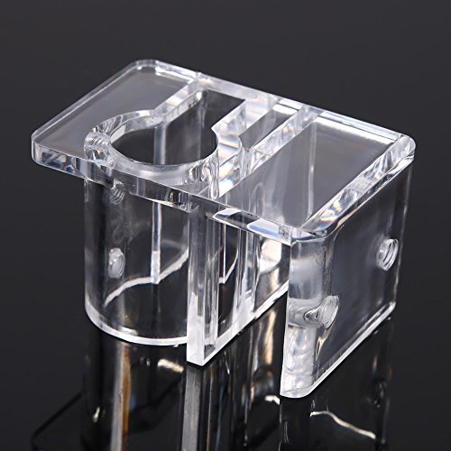 Zerodis Fish Tank Acrylic Pipe Clip Holder, Aquarium Filter Mount Tube Inflow Outflow Tube Clip Holder Tube Fixing Filter Holder