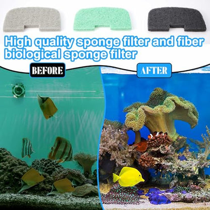 52 Pcs Replacement Filter Media Kit Compatible with Fluval 106/107 Aquarium Filters Include Biological Foams Ammonia Remover Phosphate Pads Nitrite Remover, Towel and Grease - style: 106/107