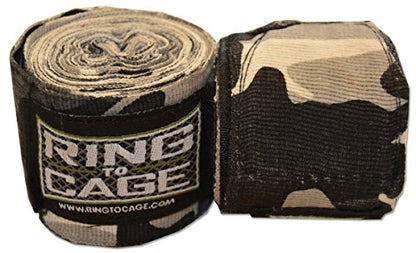 Ring to Cage Handwraps Mexican Style Stretchable- Patterned 180" Long - 23 Color Patterns - color: Grey Camo