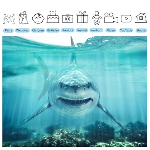 10x8ft Shark Underwater Backdrop, White Shark Ocean Theme Party Decorations, Under The Sea Birthday Banner, Aquarium Background, Kids Photo Booth Props - size: 10X8FT