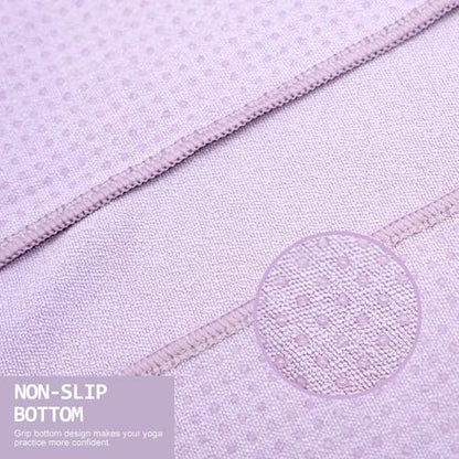 Eunzel Non Slip Hot Yoga Mat Towel with Grip Dots, 72" x 24" - color: Taro Purple