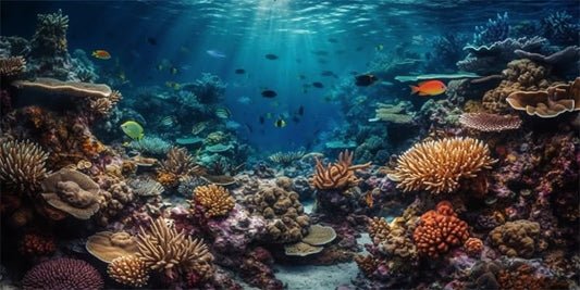 30x18inches Aquarium Background Under The Sea Coral Reef Scenery Backdrop Terrarium Background Fish Tank Decoration Vinyl Background - size: 30x18in
