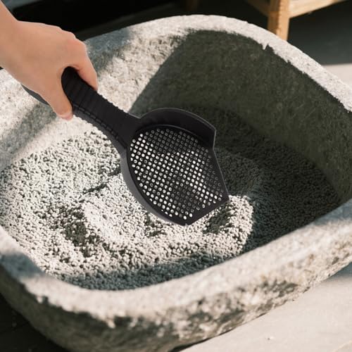 Totority 2pcs Cat Litter Scooper Set with Small and Large Holes Lightweight Plastic Sifting Scoop for Fine Litter and Reptile Sand Multi-Functional Cleaning Tool and Reptile Habitats