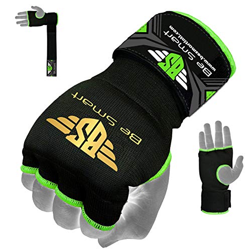 BeSmart Pro Training Ladies Boxing Inner Gloves Hand Wraps MMA Fist Protector Bandages Mitts - color: Green, size: Medium
