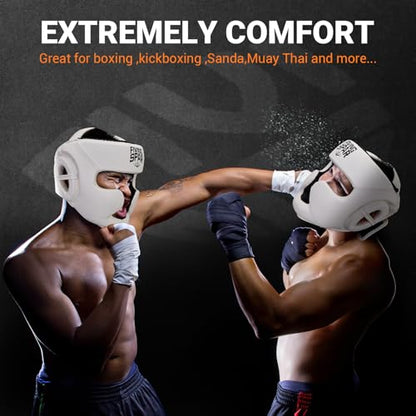 Boxing Headgear - color: White, size: Medium
