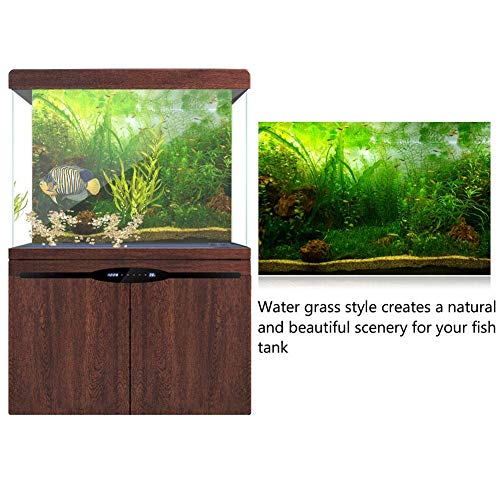 Zerodis PVC Aquarium Background Poster,Water Grass PVC Adhesive Static Aquarium Wallpaper Background(122 * 46cm)