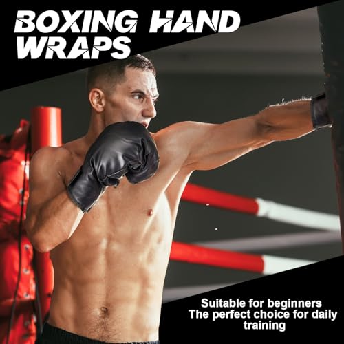 Kanayu 14 Pcs Boxing Gloves and Headgear Set for Beginners Youth 16 Ounce Boxing Gloves Headgear Helmet Hand Wraps Mouth Guards Equipment for Beginners Training Equipment Gifts - color: Black, White