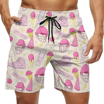 Mens Trunks Breathable Quick Dry Mesh Lining Holiday Party Beach Board Shorts - color: Style-1, size: 3X-Large