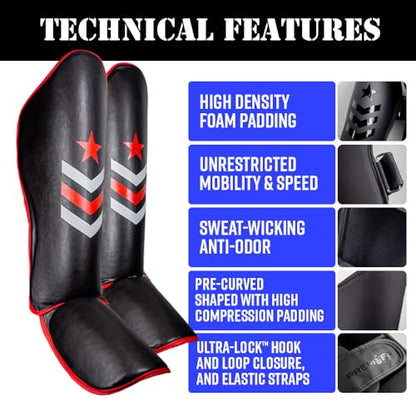 Revgear Premier Deluxe Shin Guard, Durable/Lightweight, MMA, Kickboxing - size: X-Large