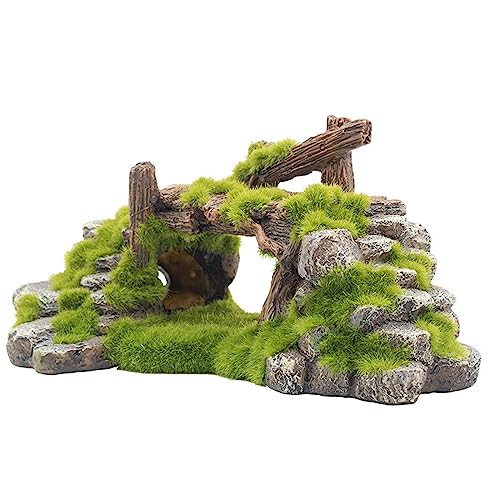 Aquarium Decoration Figurine Resin Creative Bridge Multifunctional Statue Fish Tank Landscaping Rockery Bridge Ornament for Table Decoration