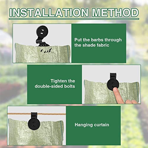 Shade Cloth Heavy Duty Lock Grip, 2023 New Shade Cloth Fix Plastic Clamp, Premium Tarp Clips Fence Fabric Clips for Greenhouse Outdoor Garden Netting, Anti Bird Netting, Sun Shade Net (100 Pcs)