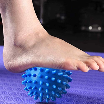 PGYUD Professional Massage Balls Foot Ball Foot Massager Spiky Roller for Deep Tissue Trigger Point Plantar Fasciitis Reflexology Stress Therapy Myofascial Release(Blue + Purple) - color: （blue，purple）-2 Pack
